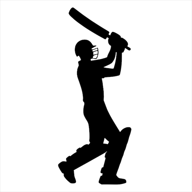 Vector vector de siluetas de jugadores de cricket