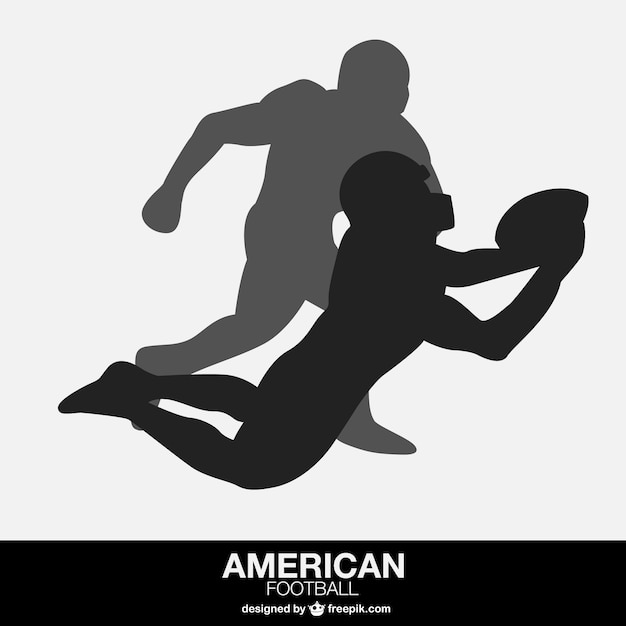 Vector siluetas de jugadores de fútbol americano