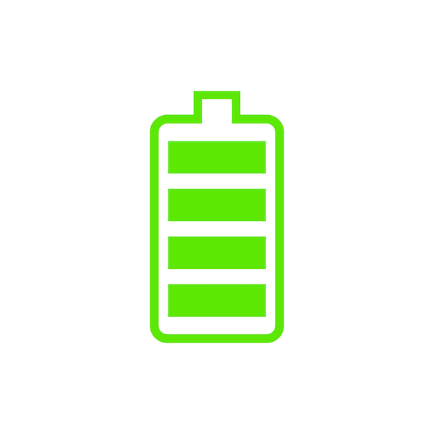 Vector del símbolo de la batería descargada Ilustración