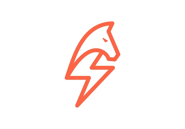 vector de símbolo eléctrico simple de diseño de logotipo de relámpago de caballo