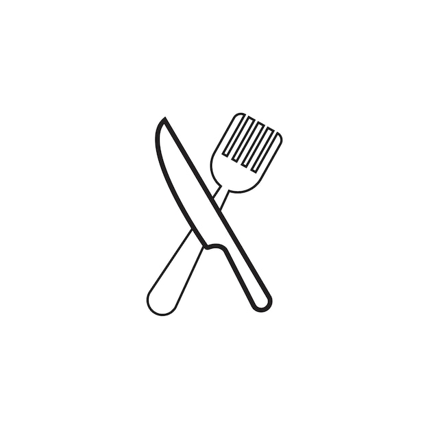 El vector del símbolo del icono de los cubiertos de platillo Ilustración
