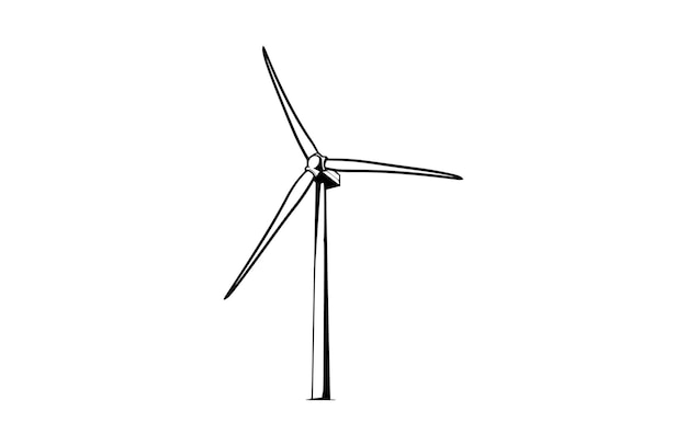 Vector de símbolo de icono de energía eólica plano Ilustración