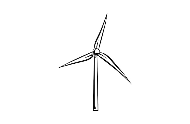 Vector de símbolo de icono de energía eólica plano Ilustración