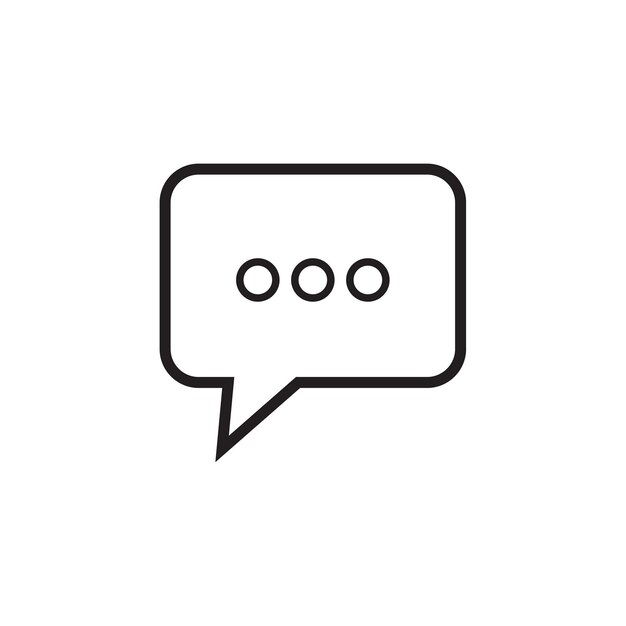 Vector de símbolo de icono de mensaje plano Ilustración