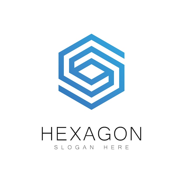 Vector y símbolo del logotipo del hexágono poligonal