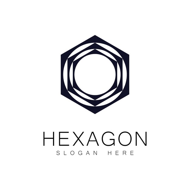 Vector y símbolo del logotipo del hexágono poligonal