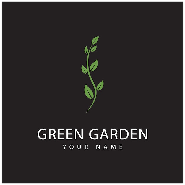 Vector y símbolo del logotipo del jardín verde