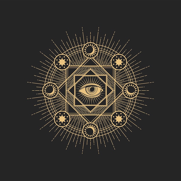 Vector de símbolo oculto esotérico Ojo de la Providencia