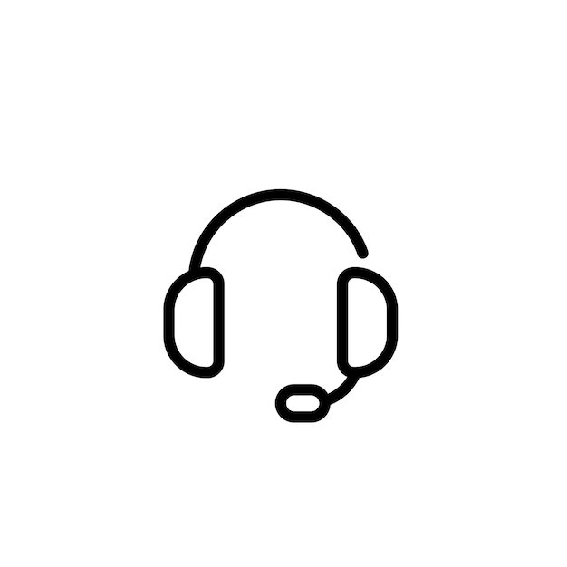 Vector de símbolo de signo de auricular de comunicación