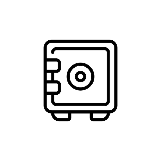 Vector de símbolo de signo de caja de seguridad económica