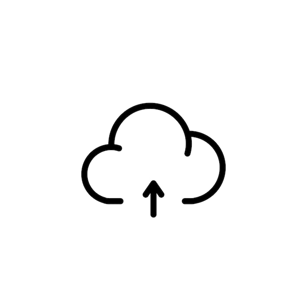 Vector de símbolo de signo de computación en la nube de tecnología