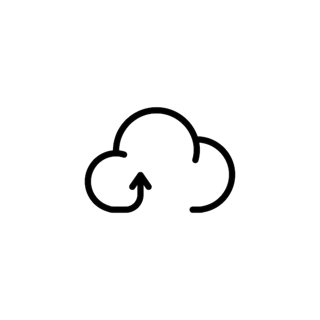 Vector de símbolo de signo de computación en la nube de tecnología