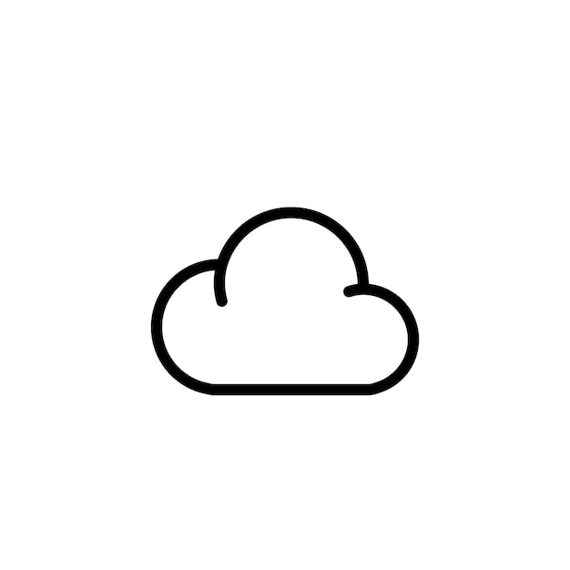 Vector de símbolo de signo de computación en la nube de tecnología