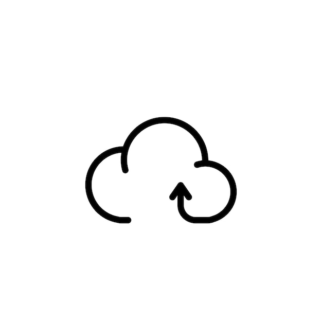 Vector de símbolo de signo de computación en la nube de tecnología