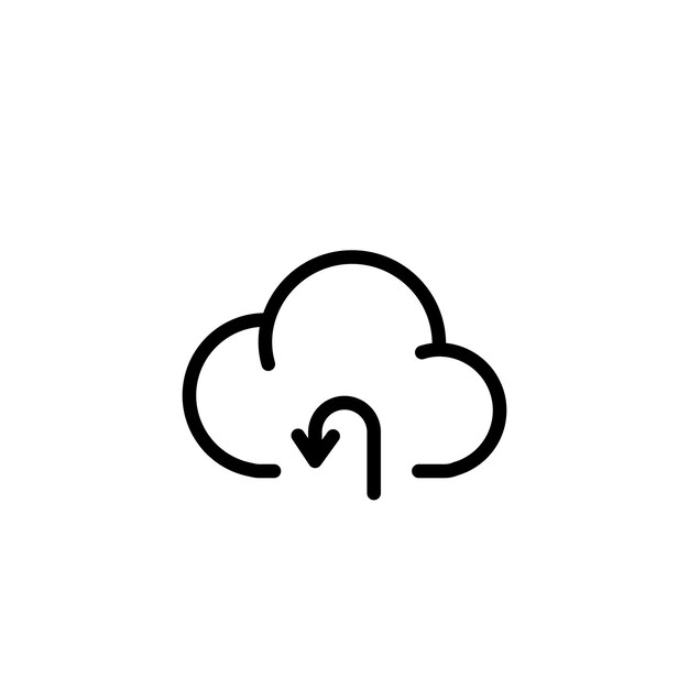 Vector de símbolo de signo de computación en la nube de tecnología