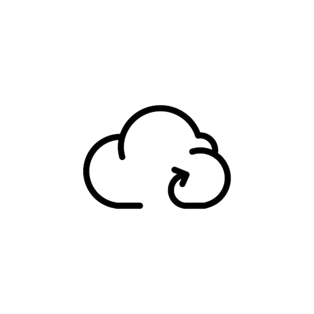 Vector de símbolo de signo de computación en la nube de tecnología