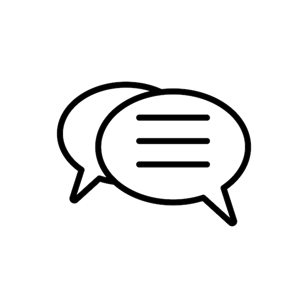 Vector de símbolo de signo de discurso de burbuja de comunicación