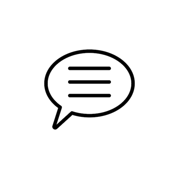 Vector de símbolo de signo de discurso de burbuja de comunicación