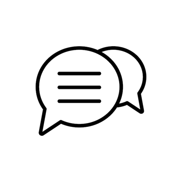 Vector de símbolo de signo de discurso de burbuja de comunicación