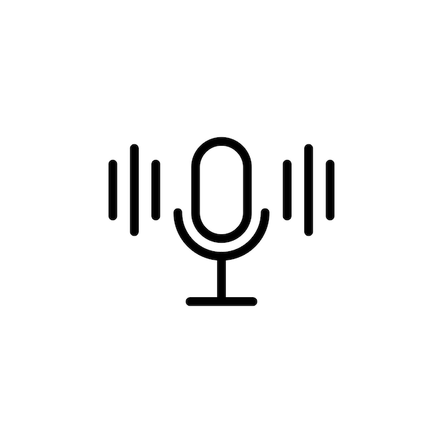 Vector de símbolo de signo de micrófono de comunicación