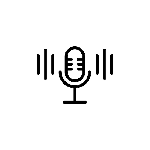 Vector de símbolo de signo de micrófono de comunicación