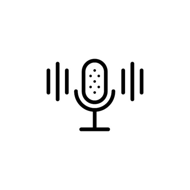 Vector de símbolo de signo de micrófono de comunicación