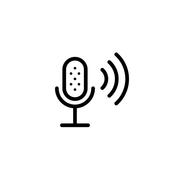 Vector de símbolo de signo de micrófono de comunicación