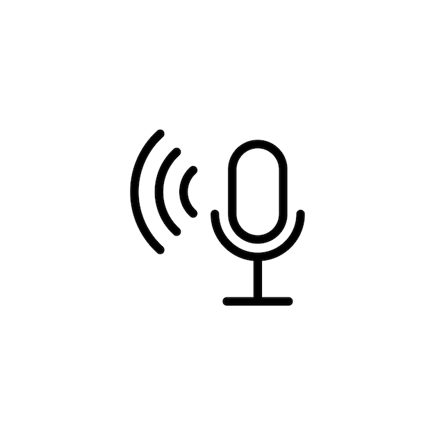 Vector de símbolo de signo de micrófono de comunicación