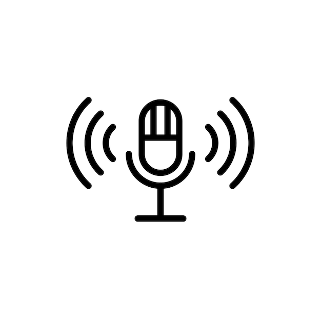 Vector de símbolo de signo de micrófono de comunicación