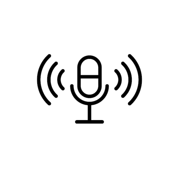 Vector de símbolo de signo de micrófono de comunicación