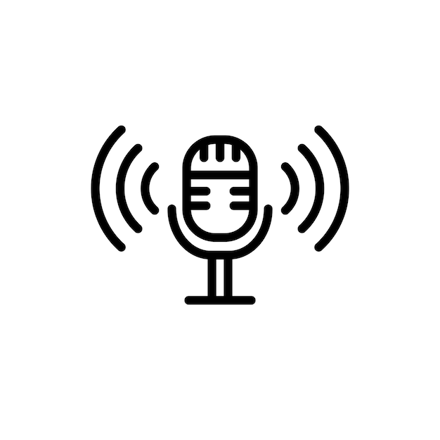 Vector de símbolo de signo de micrófono de comunicación