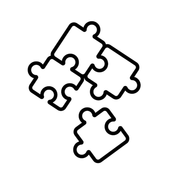 Vector de símbolo de signo de rompecabezas