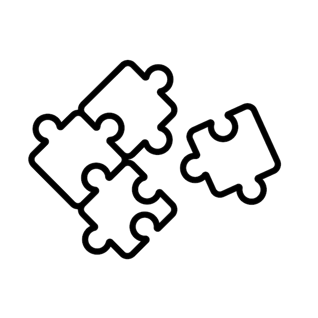 Vector de símbolo de signo de rompecabezas