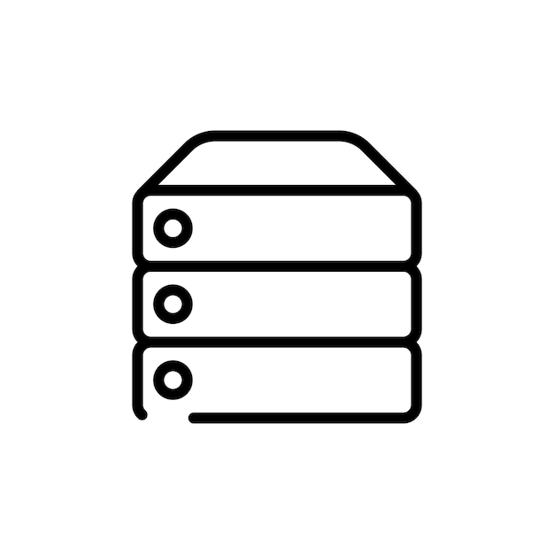 Vector de símbolo de signo de servidor de tecnología