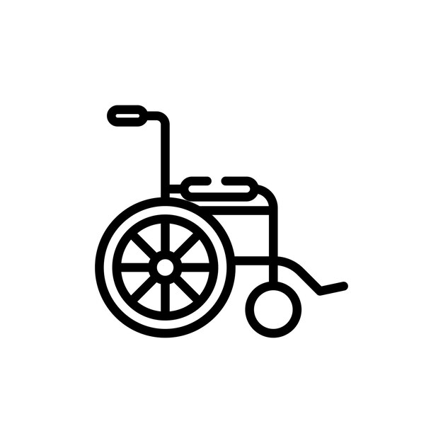 Vector de símbolo de signo de silla de ruedas