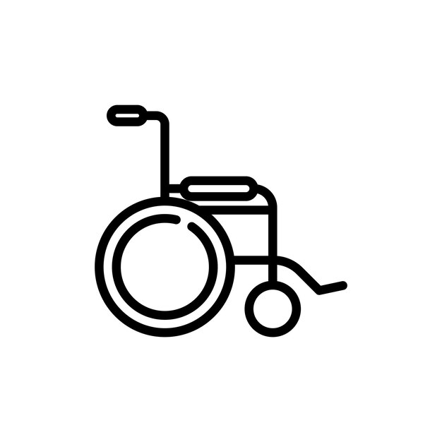 Vector de símbolo de signo de silla de ruedas