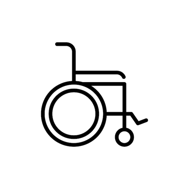 Vector de símbolo de signo de silla de ruedas