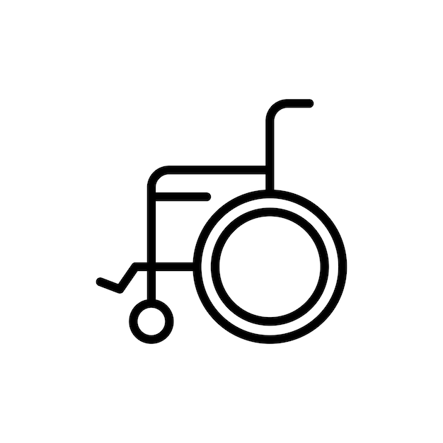 Vector de símbolo de signo de silla de ruedas