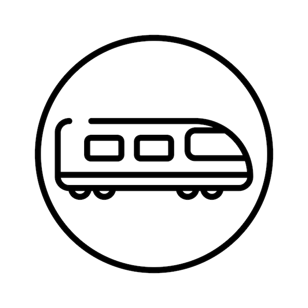 Vector de símbolo de signo de tren de transporte