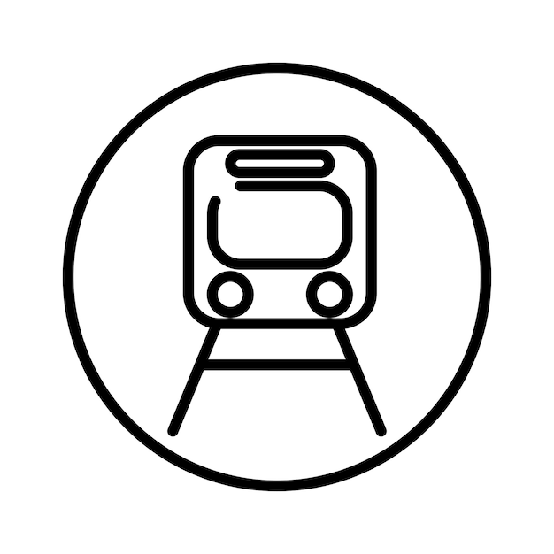 Vector de símbolo de signo de tren de transporte