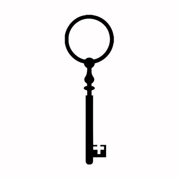 Vector de símbolo de silueta de la llave de la puerta de la tecnología