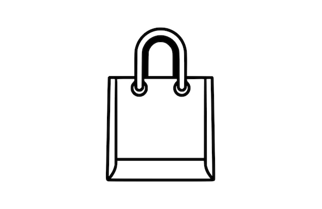 Vector de símbolos de la bolsa de compras plana Ilustración