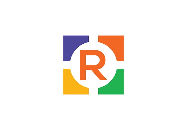 Vector de símbolos de diseño del logotipo de la letra R