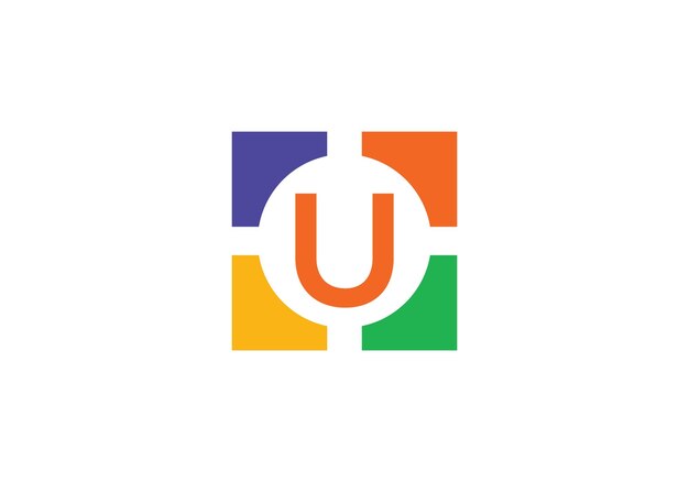Vector de símbolos de diseño del logotipo de la letra U