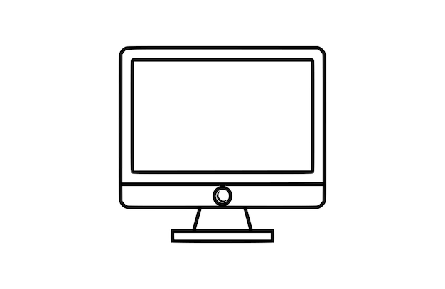 Vector de símbolos de iconos de pantalla plana del monitor Ilustración