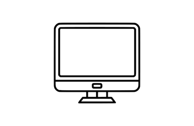Vector de símbolos de iconos de pantalla plana del monitor Ilustración