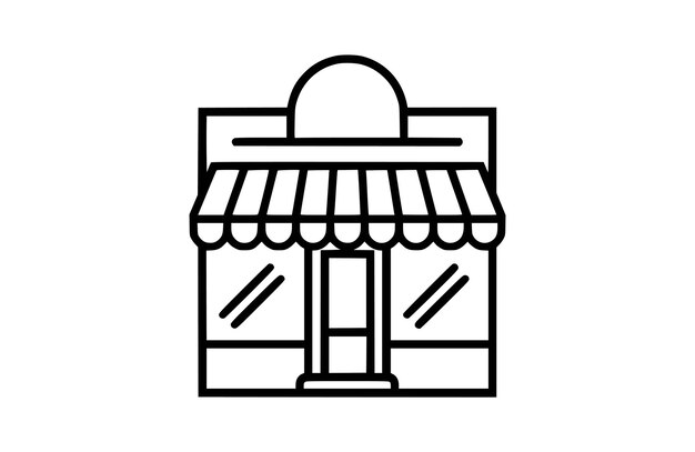 Vector de símbolos de íconos de tiendas planas Ilustración