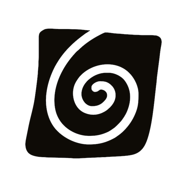 Vector de símbolos Uzumaki japoneses en espiral dibujado a mano