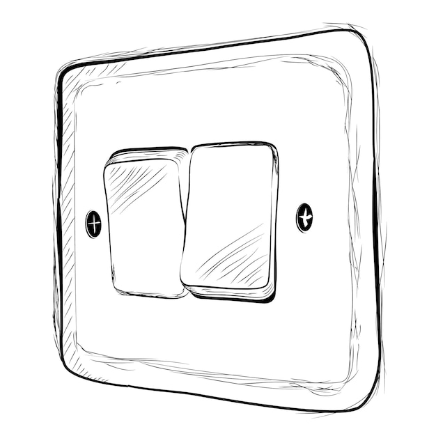 Vector simple doodle mano dibujar boceto encendido apagado interruptor de electricidad