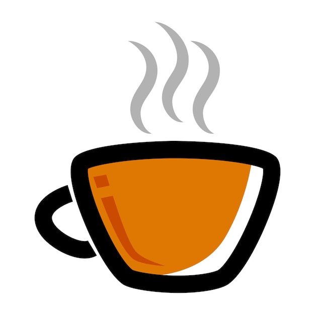 vector simple firmar una taza de bebida caliente aislado en blanco